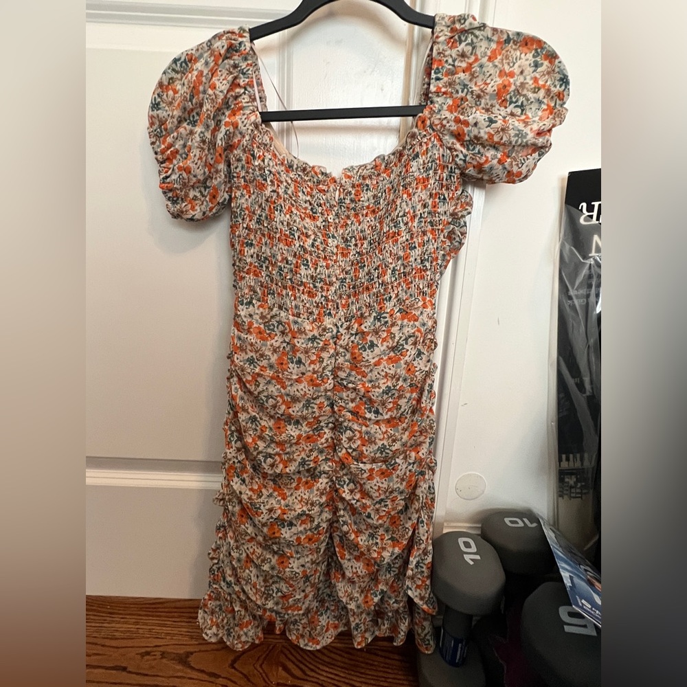 Flower print mini dress